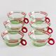 Set of six mouth-blown uranium glass cups, France, Mid-Century