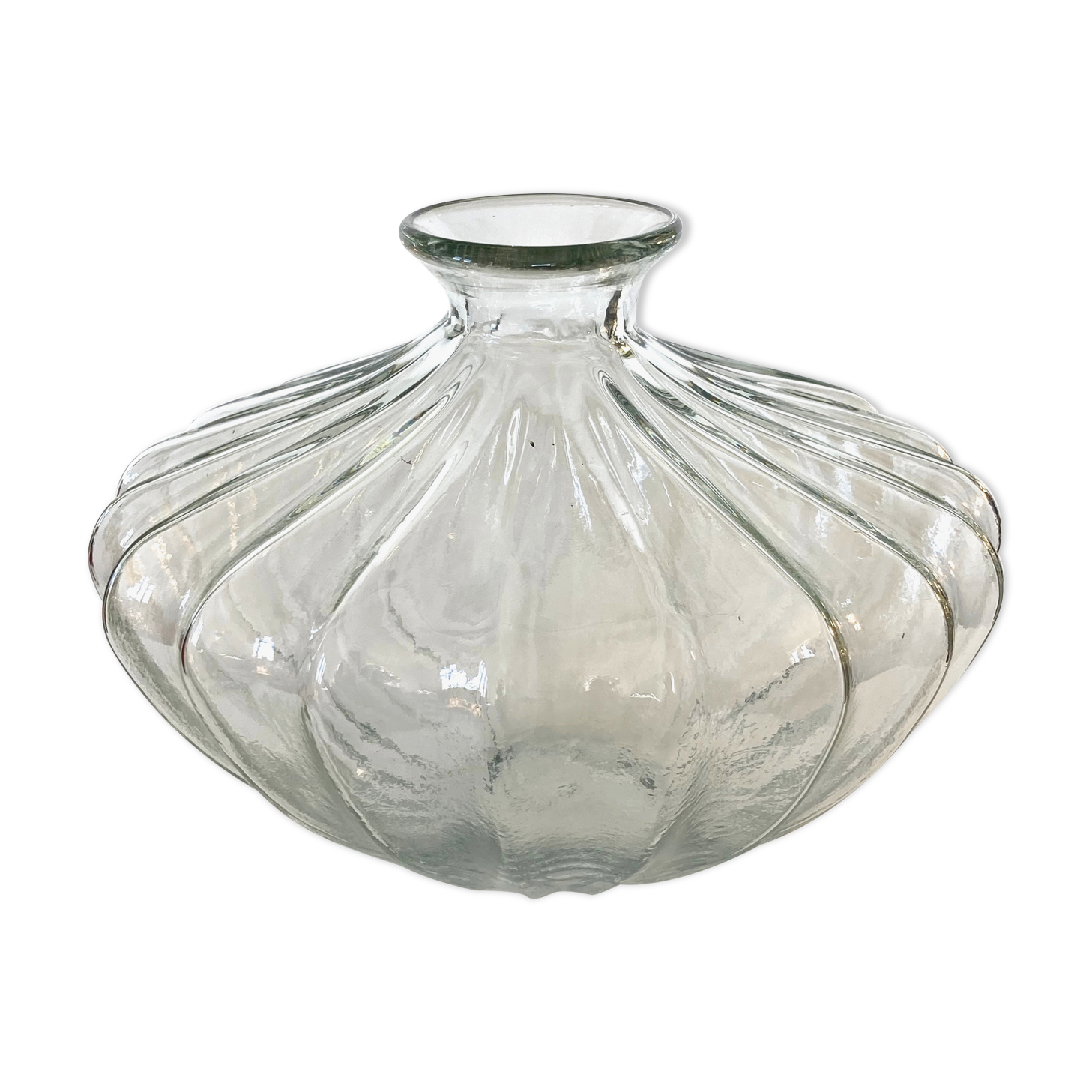 Thick glass vase, organic shape