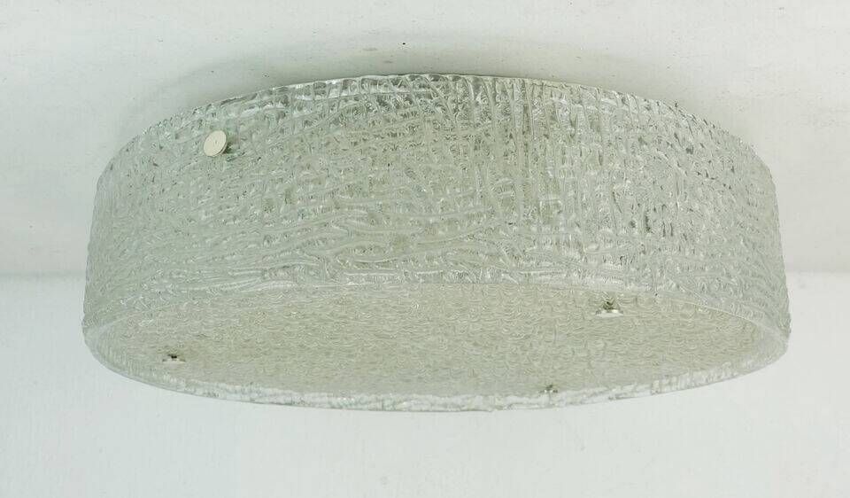 large kaiser leuchten CEILING FIXTURE flush mount thick ice glass