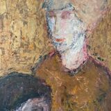 Portrait expressionniste suédois « Tendre » encadré 1965
