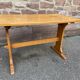 Vintage Scandinavian pine dining set, 1980s table and benches