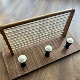 Stylish Mid Century Modern Coat Rack with Wooden Shelves - Charming Vintage Inspired Coat Hanger - S
