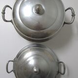 Set of two aluminum tureen Turneds from the 30s/40s