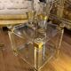 Pair of side tables from the 20th century in plexiglass and glass.