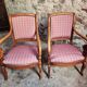 Paire de fauteuils français en noyer – style Restauration – années 1950