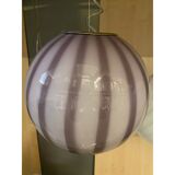 Contemporary Violet and White/Gray Sphere Pendant in Glass
