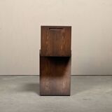 Gerrit Rietveld Zig Zag Chair is dark brown stained wood