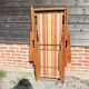 Old Wooden and Bayadere Canvas Deckchair