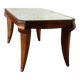 Table basse Art Déco en noyer et miroir, 1940