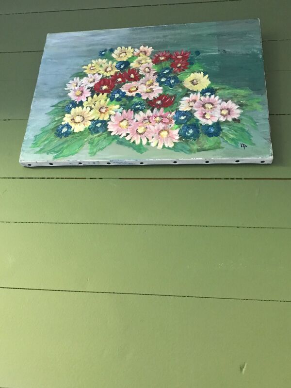 Huile sur toile petites fleurs