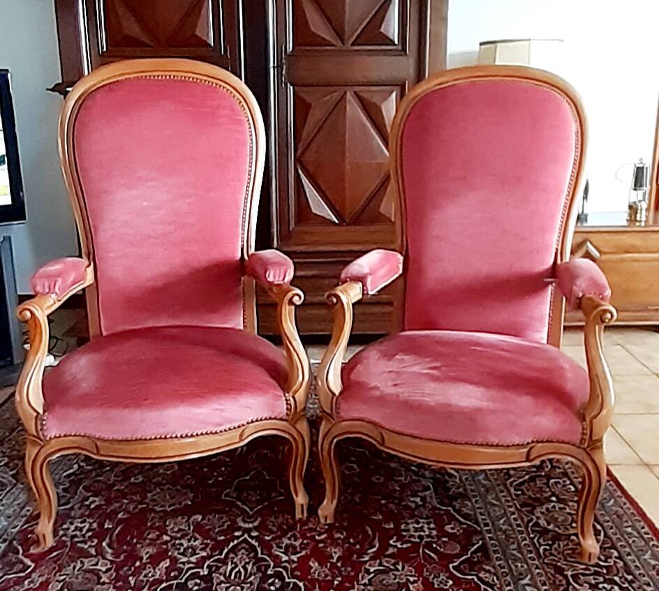 Pair of Voltaire armchairs