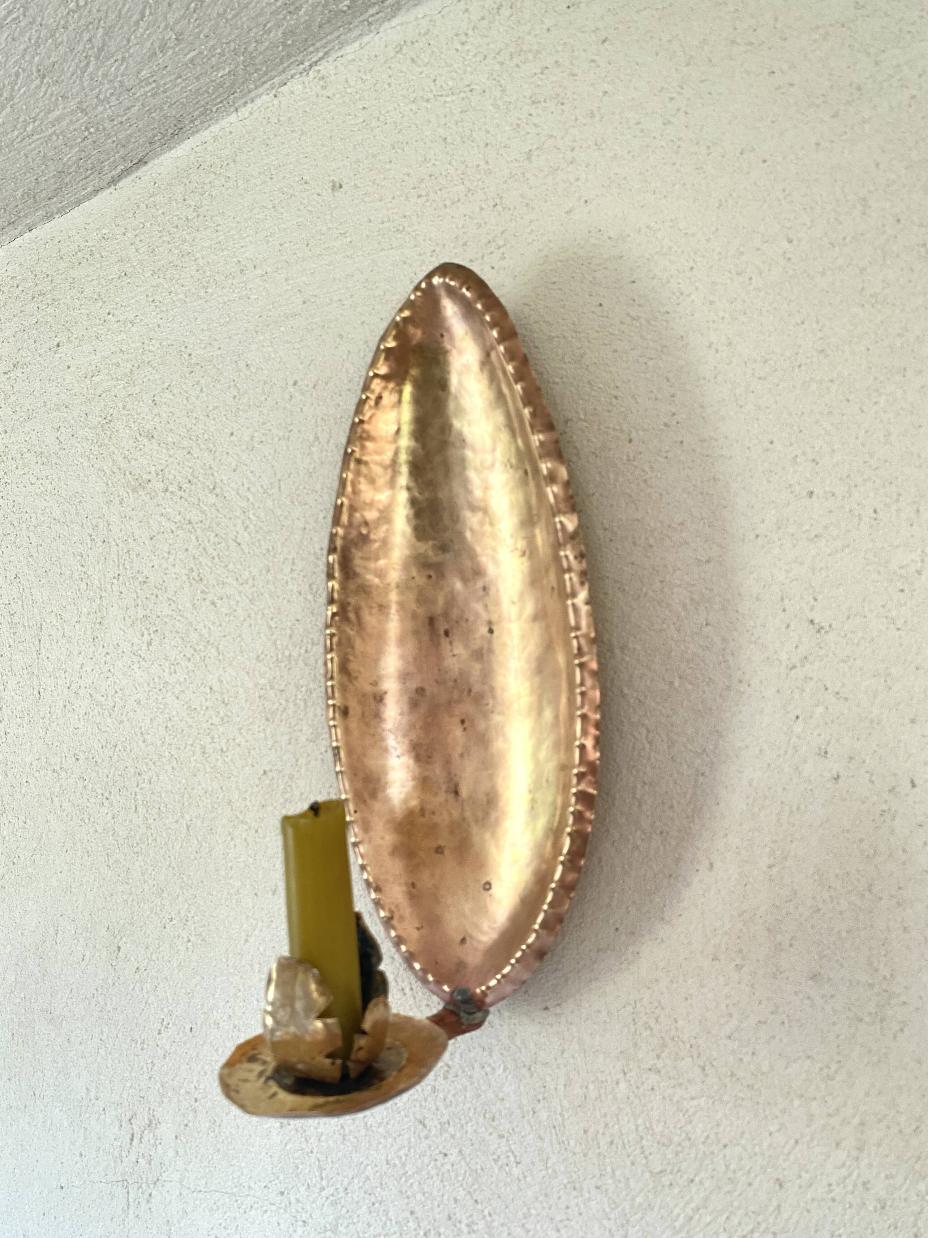 Reflector wall candle holder, brass