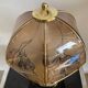 Vintage lamp in gold metal and smoked glass