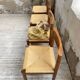 Set of 4 elm straw chairs from the 50s