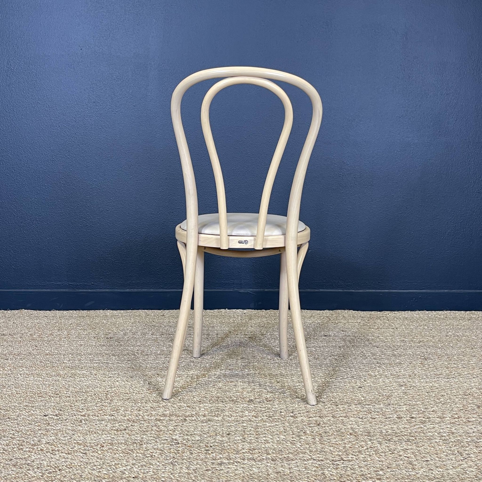 Set of 4 Thonet type bistro chairs light curved wood & Skaï GO IN Germany