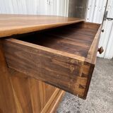 Low sideboard in solid walnut, late 19th century Louis Philippe.