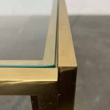 Cube side tables in brass and glass in the French Hollywood Regency style by Maison Charles, 1970s, set of 2.