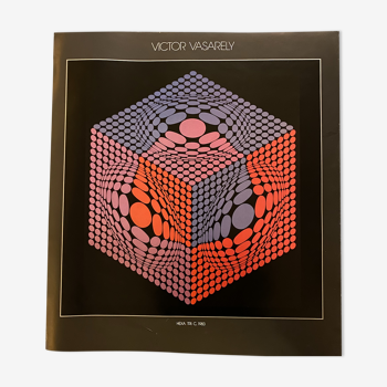 Poster victor vasarely - hexa. sort. c, 1983