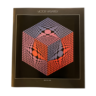 Affiche victor vasarely - hexa. tri. c, 1983