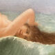 Tableau HSCeramics "Naked on the Wave" signed M. Damon 1918 + frame