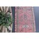 Vintage Turkish Oushak handmade wool cotton pink runner rug 84x379