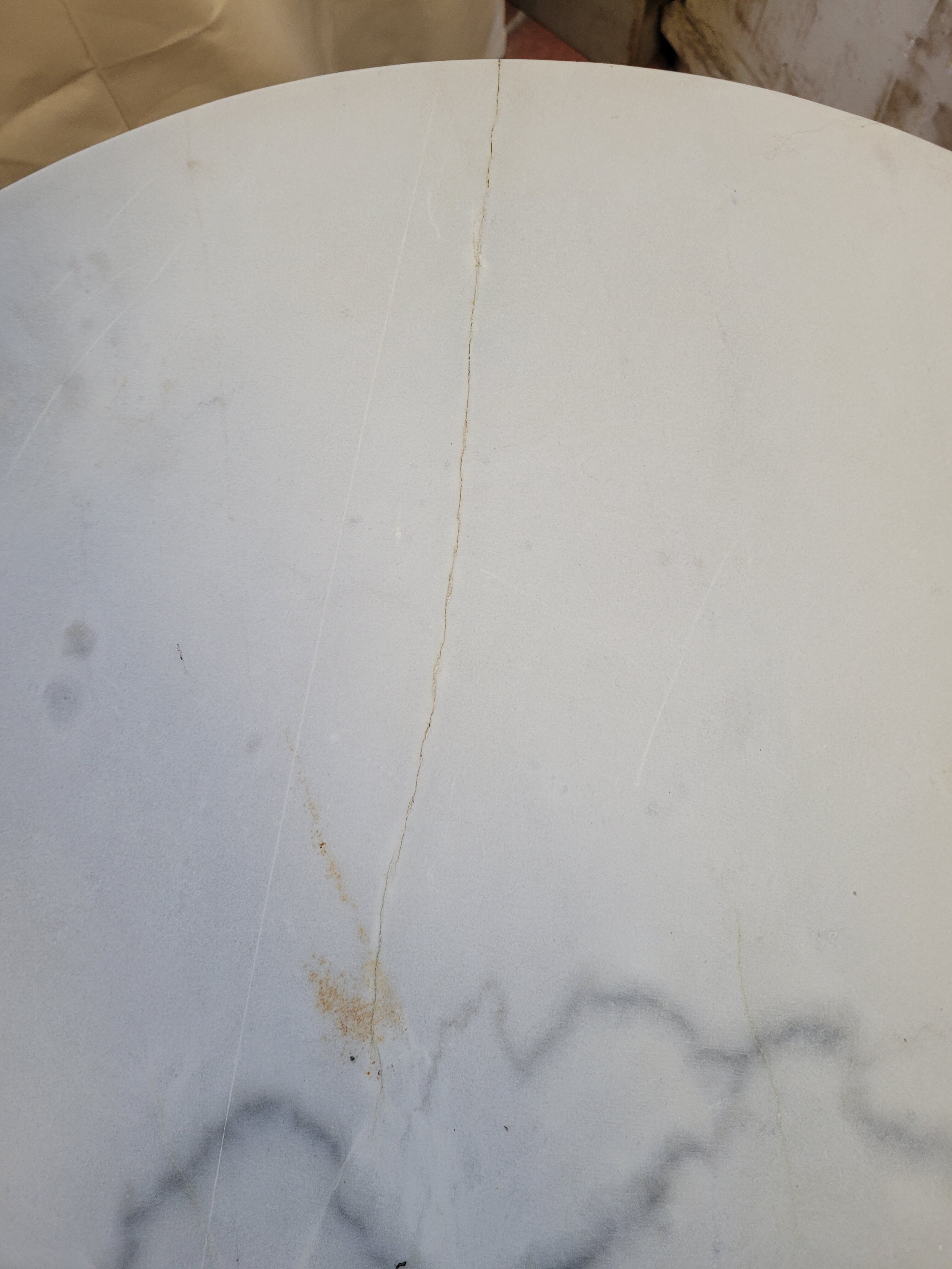 Gueridon bistro base cast iron marble top