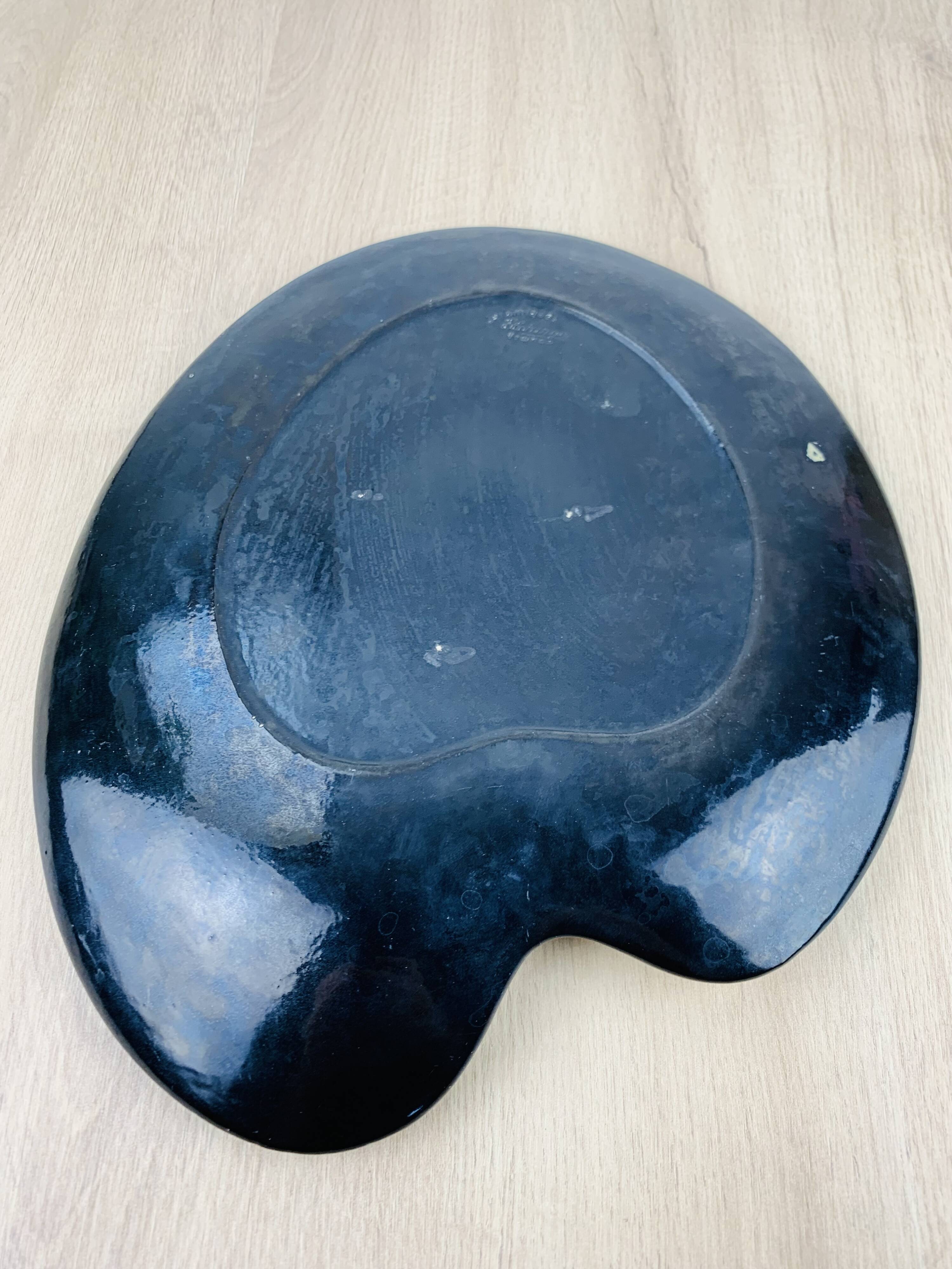 Ceramic cheese platter by Elchinger, 1950s, palette.