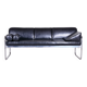 Sofa in Chrome-Plated Tubular Steel and Black Leather attributed to Hynek Gottwald, Former Czechoslovakia, 1930s
