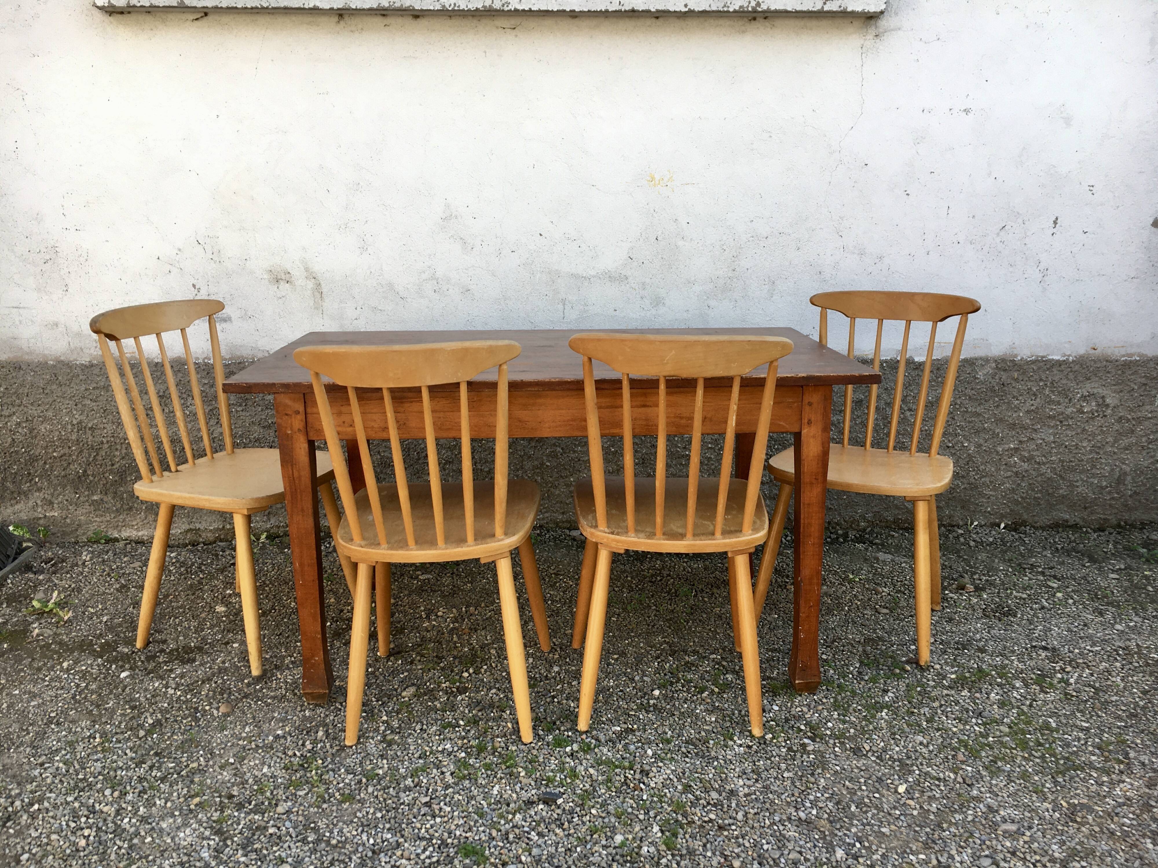 Farmhouse table bistro old trumpet feet