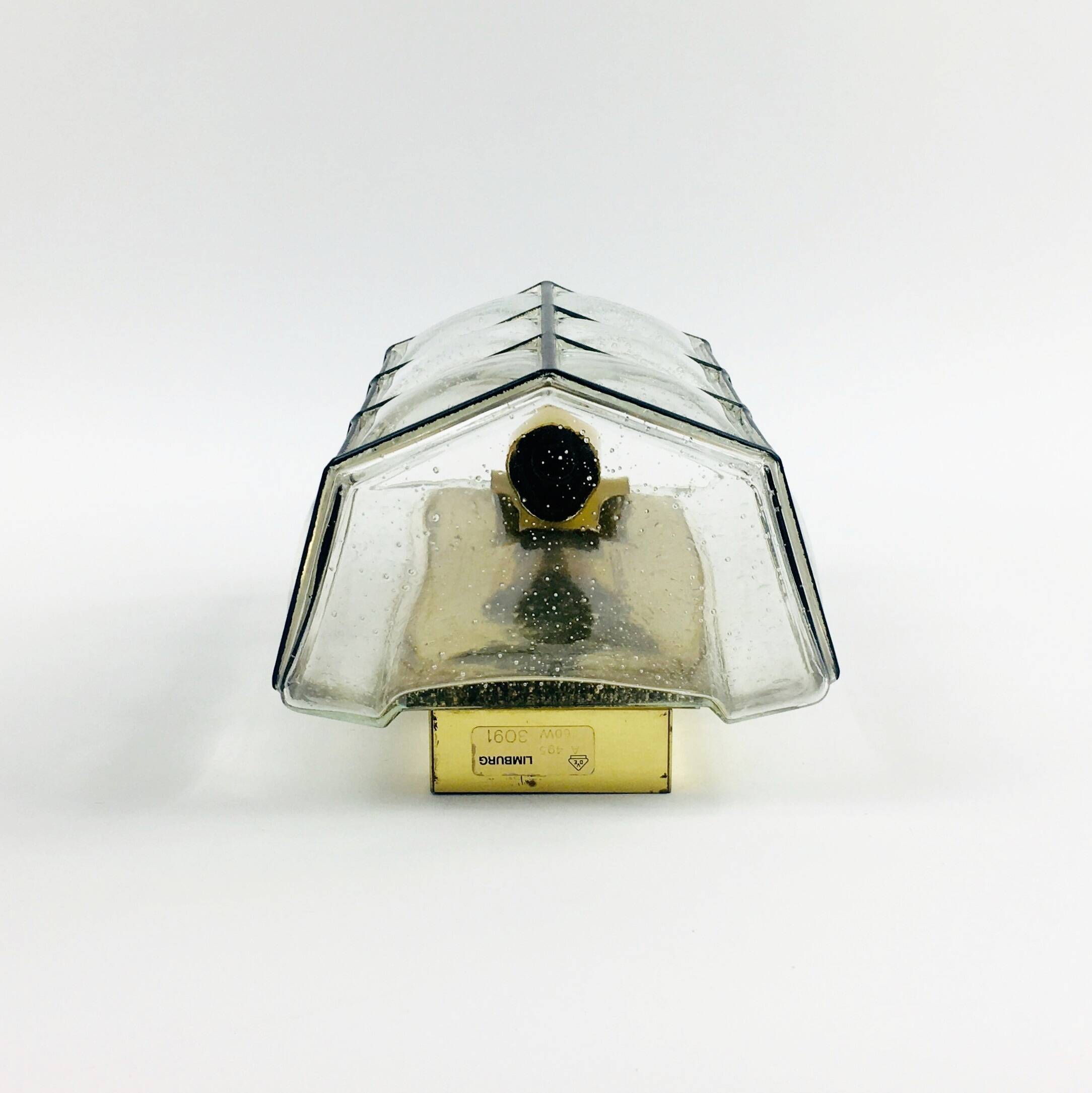 Mid-Century Glass Wall Light from Limburg, Germany, 1960s