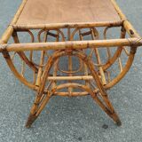 Vintage antique rattan coffee table