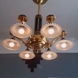 Art Deco chandelier six lights year 40
