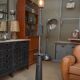 Old gas pump floor lamp in cast iron metal and glass 1930