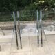 Plexiglass and chrome metal design folding chairs