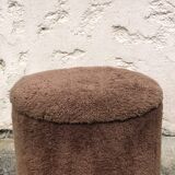 Chuff pouf in brown moumoute, 1970s