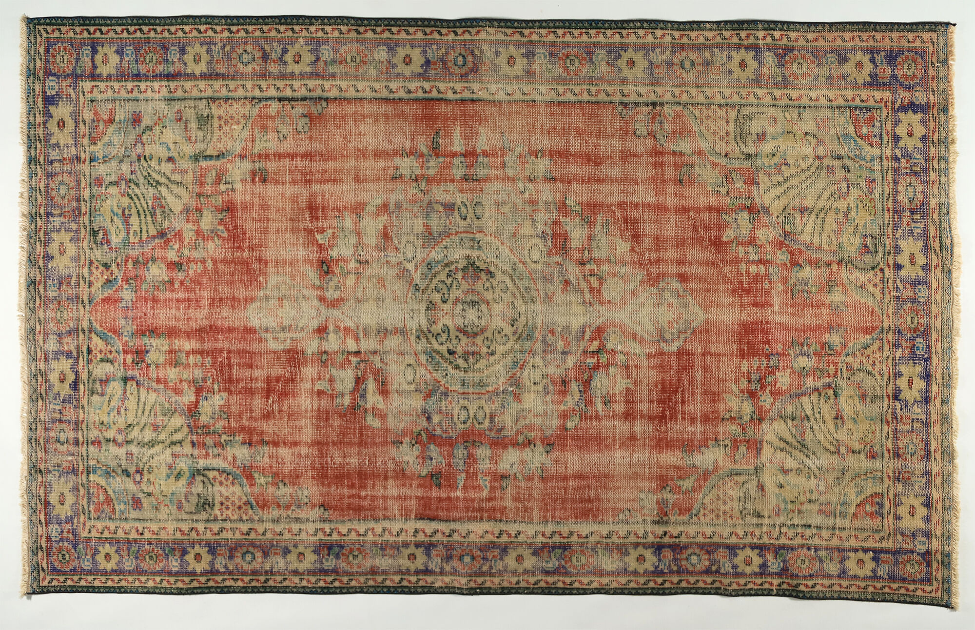 Anatolian handmade vintage rug 275 cm x 169 cm