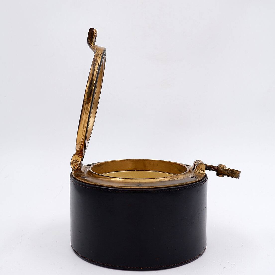 Vintage Dunhill Leather and Brass Cigar Humidor, 1960s