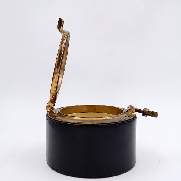 Cave à cigares Dunhill vintage en cuir et laiton, années 1960