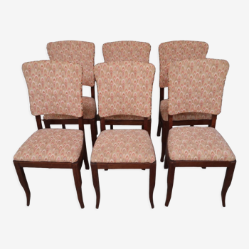 6 chaises chêne post art deco 1940 1950