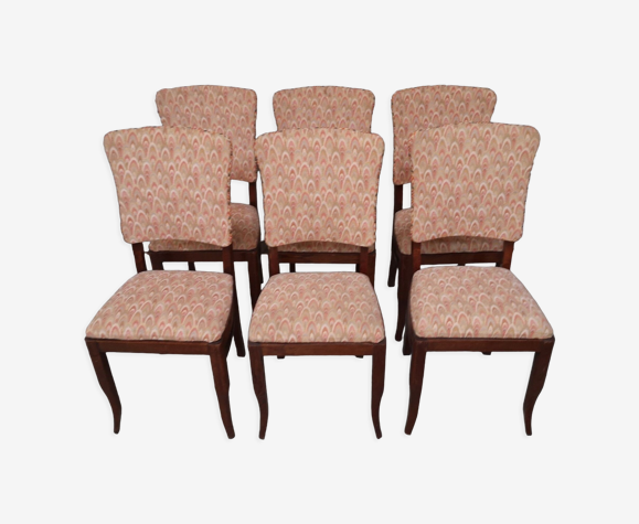 6 chaises chêne post art deco 1940 1950