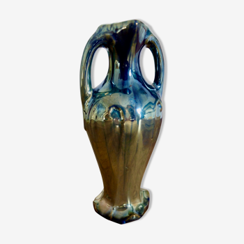 Vase anses Rambervillers A. Cytère grès flammé métallique