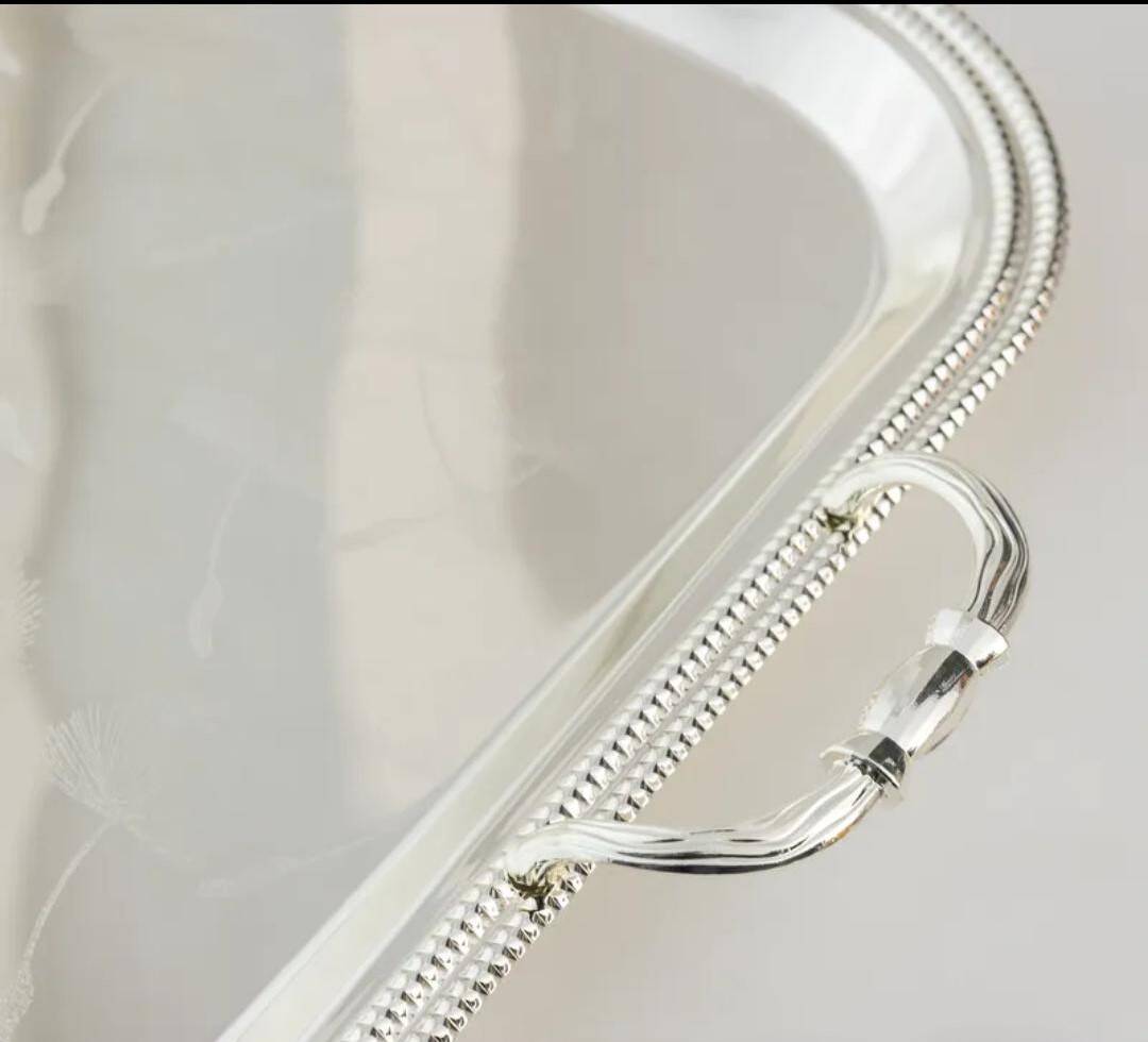 Rectangular polished iron electroplated tray