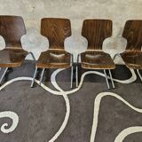 Set of 4 stacking chairs, 1970