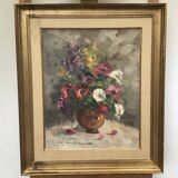 flower vase of a bouquet. Oil on canvas signed by Jean-Jacques Foulon (1923-1980)