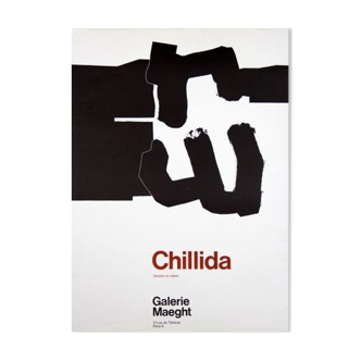 Affiche originale en lithographie d'Eduardo Chillida, Galerie Maeght, 1970