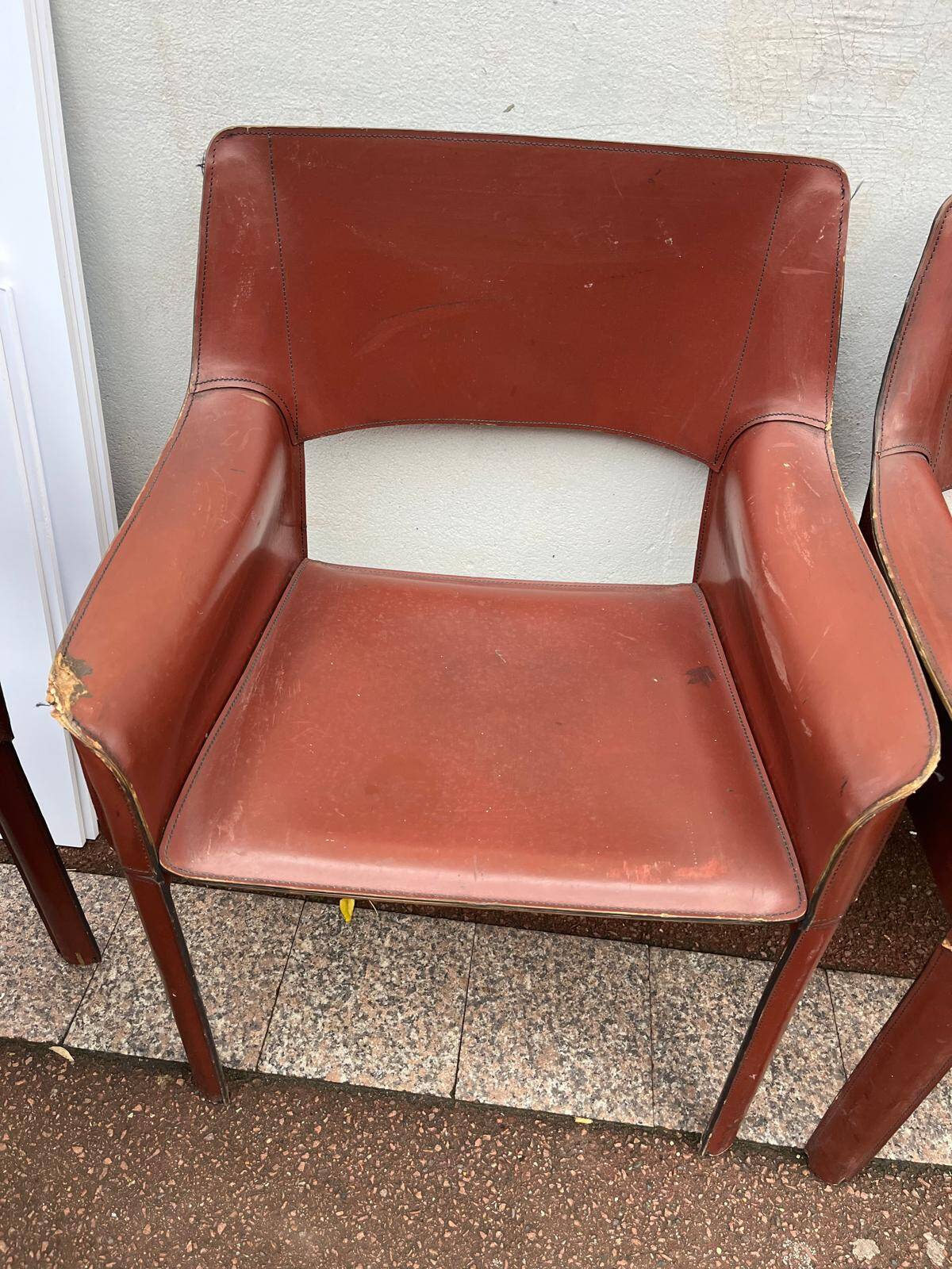 Fauteuils Chaises cuir De Couro Brazil cab413 Cassina