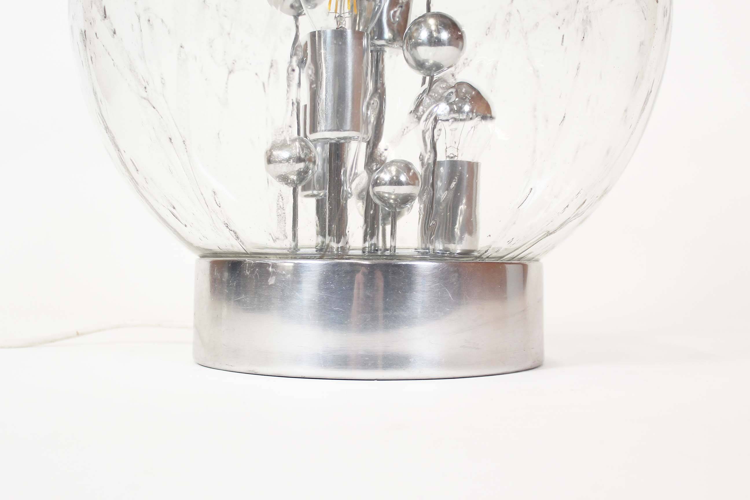 Stunning Mid-Century Modern Ice Glass Table Lamps by Doria Leuchten, Germany 1960’s