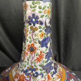 Delft, important 19th century glazed earthenware vase with cut sides