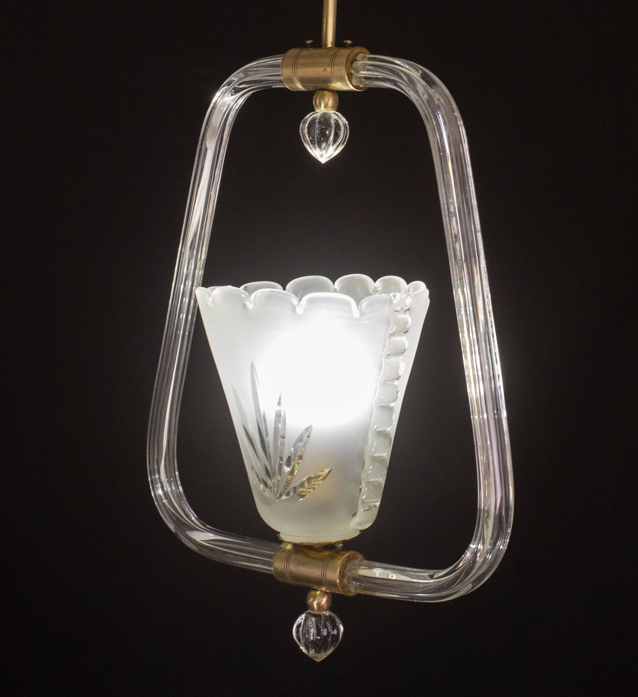 Charming Liberty Barovier and Toso Chandelier, 1940s