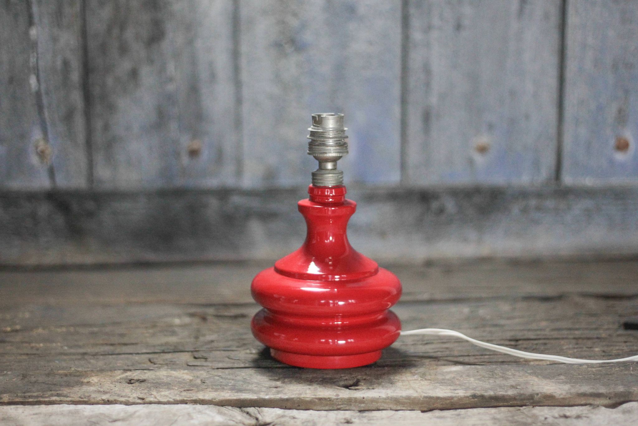 Vintage red glass lamp, table lamp, bedside lamp.